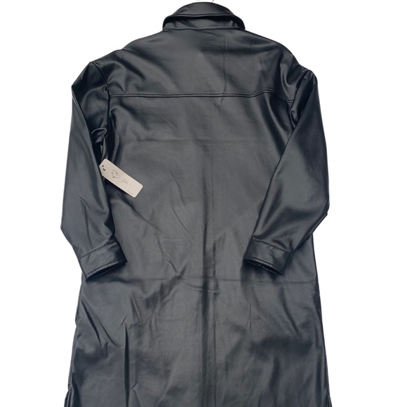 NWT Vegan Leather trench coat Size M - Picture 3 of 6